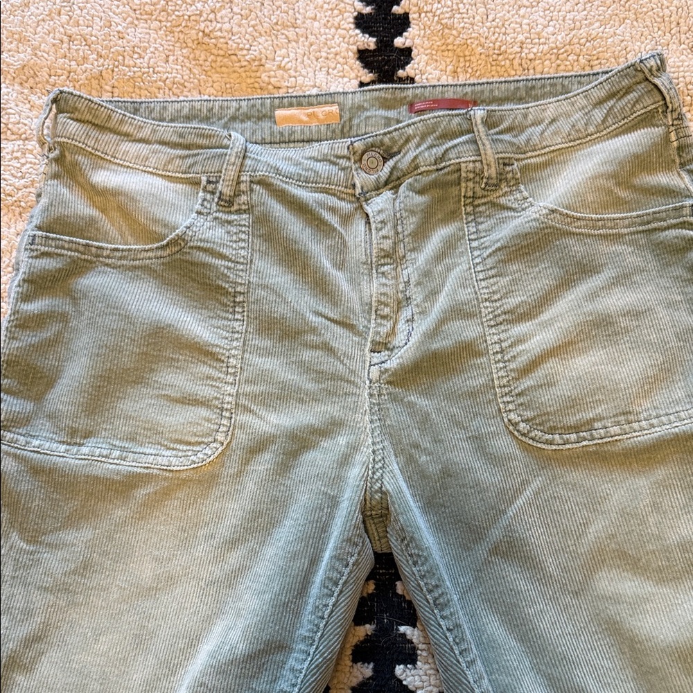 Anthropologie Pilcro Icon Blue Corduroy Flare Pants 32 x 30 12/14